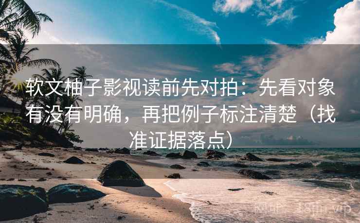 软文柚子影视读前先对拍：先看对象有没有明确，再把例子标注清楚（找准证据落点）