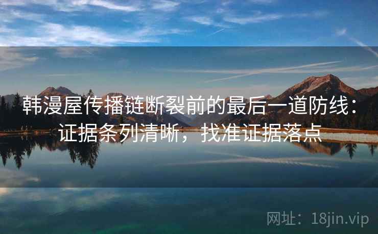 韩漫屋传播链断裂前的最后一道防线:证据条列清晰,找准证据落点 韩漫屋传播链断裂前的最后一道防线:证据条列清晰,找准证据落点