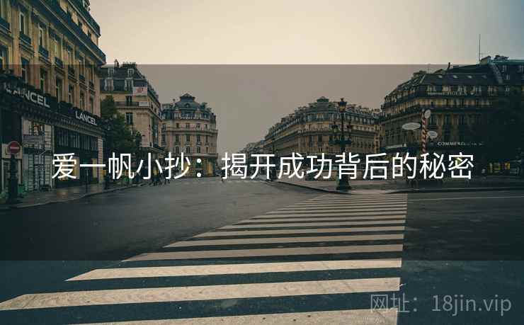 爱一帆小抄:揭开成功背后的秘密 爱一帆小抄:揭开成功背后的秘密